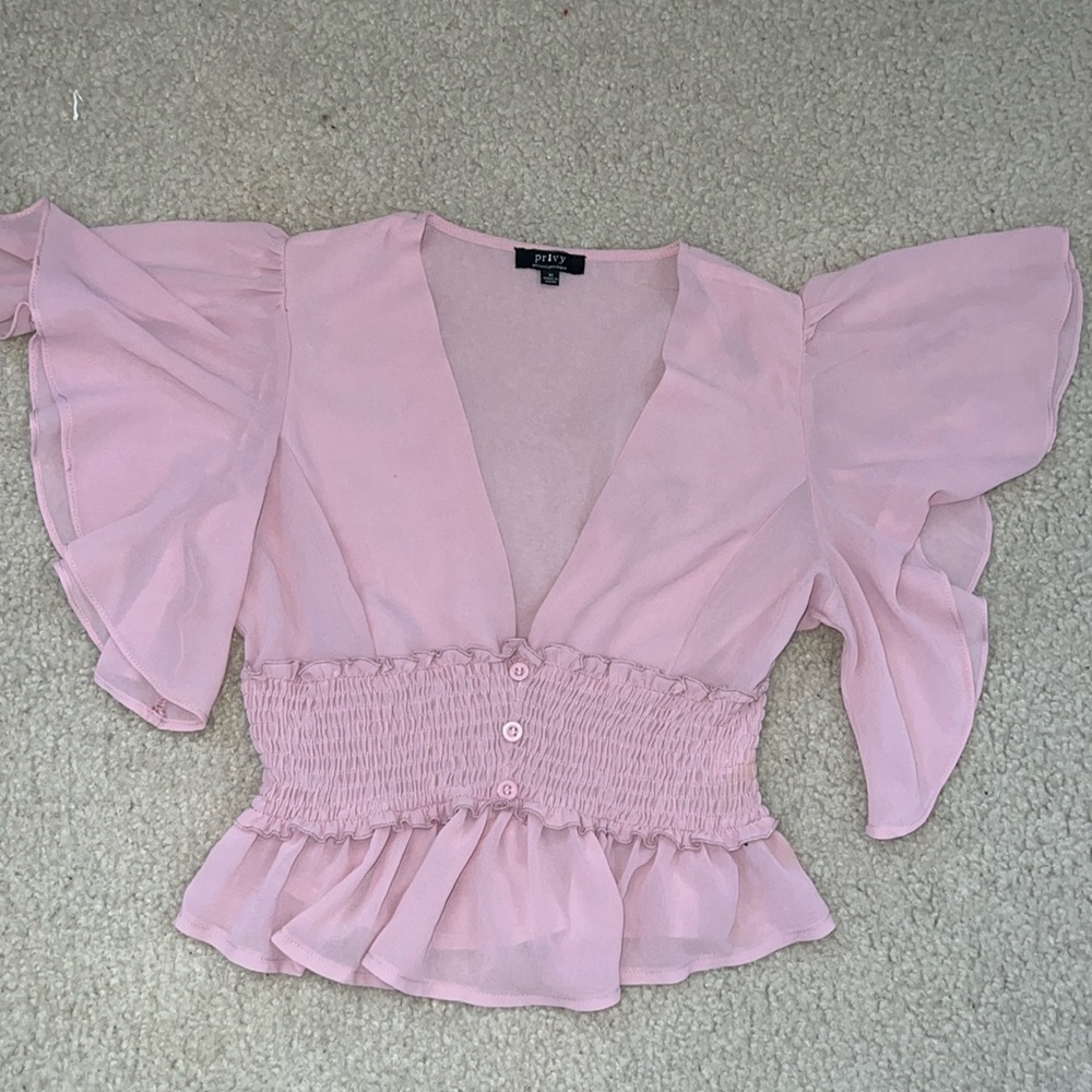 Privy Deep V Blouse